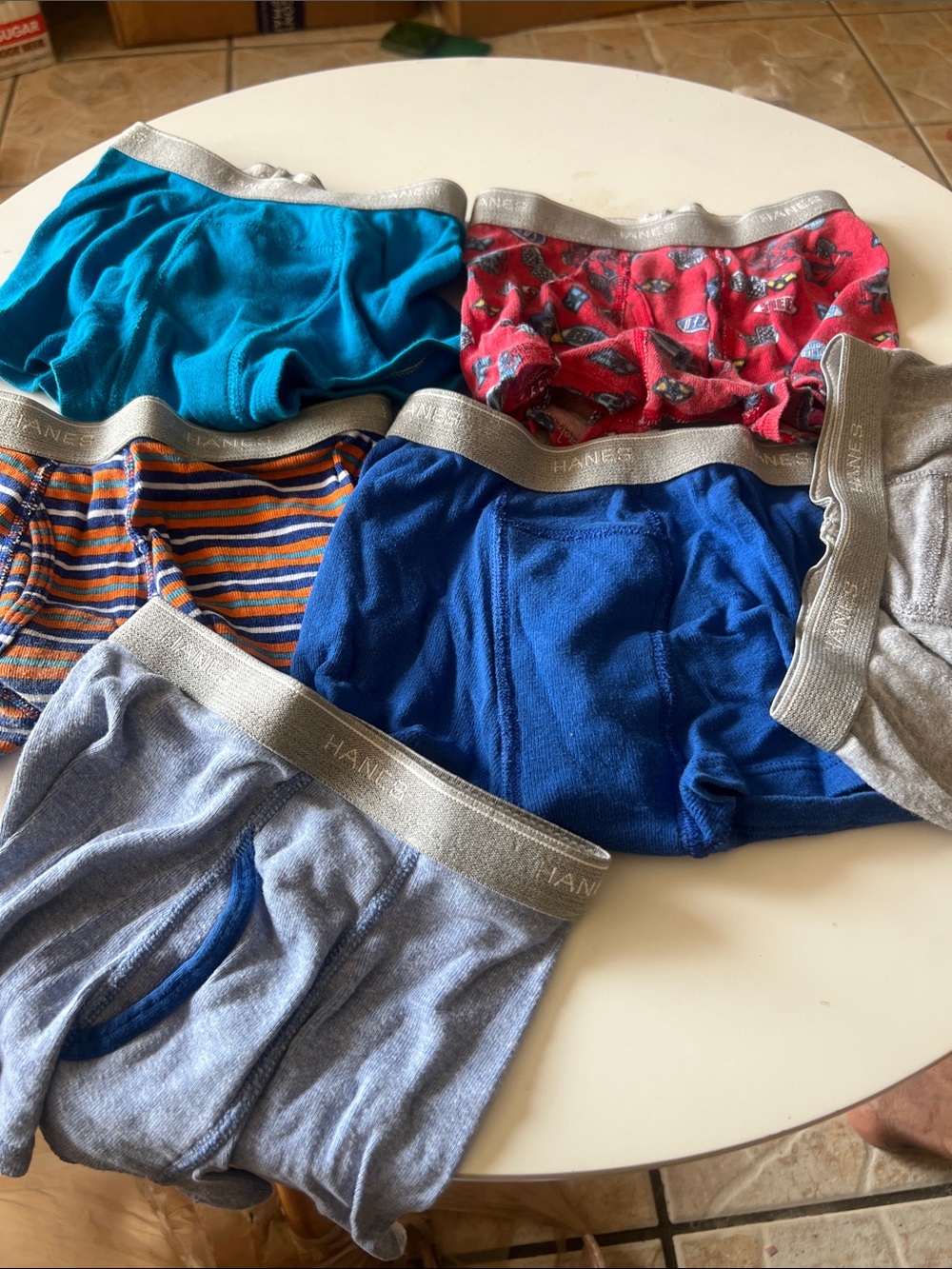 Hanes Boys Assorted Blue, Red & Gray Cotton-Blend Boxer Briefs - 6 Pack